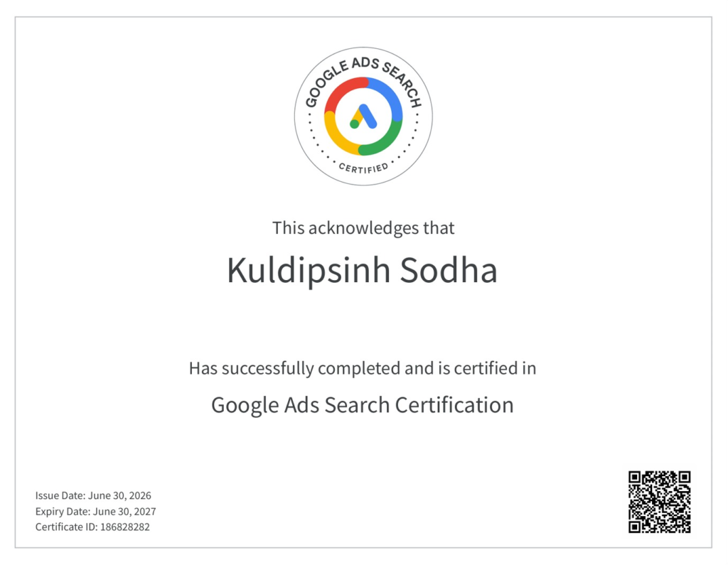 Google Ads Search Certificate